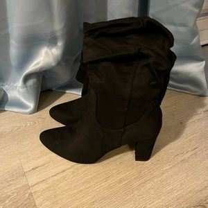 Black suede boots